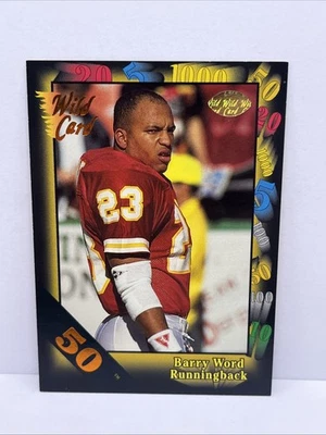 Barry Word Card 1991 Wild Card 50 Stripe #26 Kansas City Chiefs SP SSP - Image 1 of 2