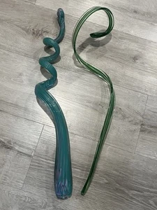 outdoor garden hand blown glass, Set Of 2 - Picture 1 of 5
