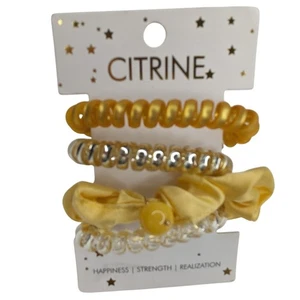 Juego de scrunchie de silicona de oro amarillo de Citrine Accessories - Imagen 1 de 3