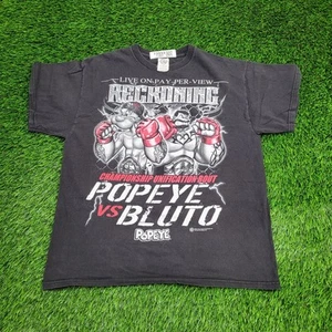 Funny Popeye Boxing Shirt Large 21x25 Black - Picture 1 of 12