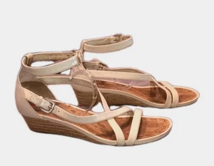 PRADA MILANO ITALY SANDALEN GRÖßE 40 LEDER CREAMWEIß KORK SOHLE KEILABSATZ - Bild 1 von 17