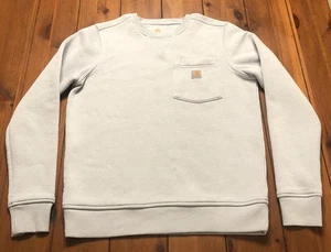Sudadera Carhartt Azul Cuello Redondo Manga Larga Bolsillo Relajado Logo Mujer XS 0-2 - Imagen 1 de 15