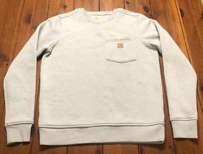 Carhartt Blue Sweatshirt Crew Neck Long Sleeve Relaxed Pocket Logo Womens XS 0-2 - Image 1 of 4