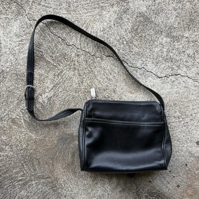 Tignanello Bolso Bandolera Cuero Negro Monedero Pequeño Foto 1 de 4