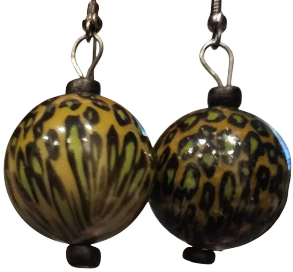 Pendientes colgantes de acrílico con estampado de animales de guepardo/2"L Foto 1 de 4