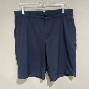 Dunning Golf Mens Navy Chino Tech Shorts Flat Front Casual Stretch Sz 32 - Imagen 1 de 6
