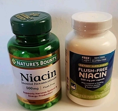 Nature's Bounty Niacina 500 MG suporte energético sem descarga 220 cápsulas validade 2027 - Imagem 1 de 3