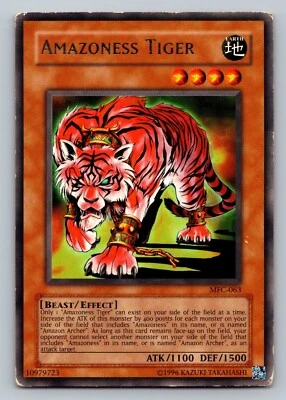 Amazoness Tiger Rare 1996 Yu-Gi-Oh! Trading Card Game Konami YuGiOh - Image 1 of 2