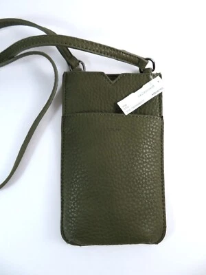 CoLab Technology Crossbody Bag Pebbled Faux Leather Phone Purse Sage Green New - Image 1 of 4