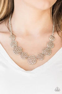 Paparazzi Necklace - All The Time In The WHIRL - Silver - Picture 1 of 8