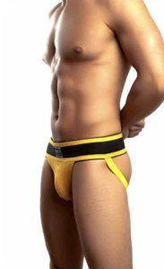 Jack Adams Athletic 2.0 Jockstrap (Black/Yellow) Mens Underwear - Picture 1 of 5