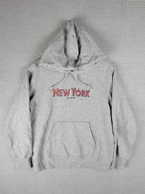 Uniqlo Sudadera con Capucha Nueva York Gran Manzana Sudadera Talla Mediana Con Capucha Gris Informal Foto 1 de 4