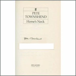 Pete Townshend Autographed 1985 Horse’s Neck Hardback Book (UK) - Bild 1 von 2