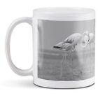 White Ceramic Mug - BW - Flock Of Flamingo Birds #36297