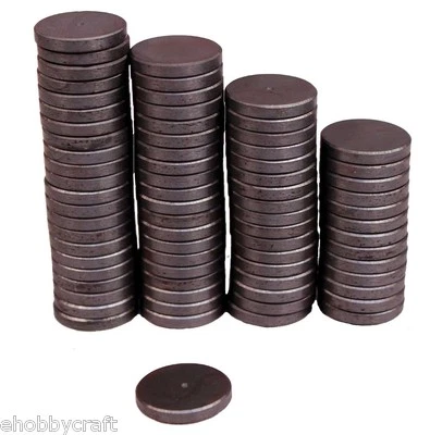 Strong 1" Round Flat Ceramic Disc Magnets For DIY Crafts ~Bulk Lot of 500 Pcs - Image 1 of 3