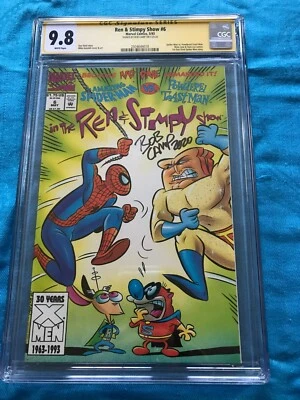 Ren & Stimpy Show #6 - Marvel - CGC SS 9.8 - Signed by Bob Camp - Spider-Man app - Image 1 of 4