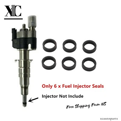 6x Fuel Injector Seals For BMW N54 135 335 535 550 750 650i 740i X6 13537585261 - Imagem 1 de 2