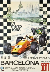Gran Premio de Barcelona 1968 - póster de carrera vintage - Imagen 1 de 1