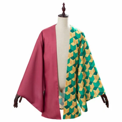 Demon Slayer Kimetsu no Yaiba Tomioka Giyuu Cosplay Costume Cardigan Jacket Coat - Image 1 of 4