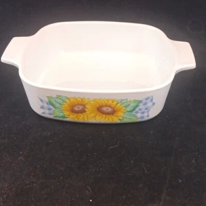 Corning Ware "Sunsations" Sunflower 1 Liter Casserole Dish A-1-B, USA - No Lid - Picture 1 of 11