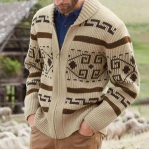 The Dude Sweater Big Lebowski Cardigan Zip Up Knit Jeffery Adult Movie Costume - Picture 1 of 14