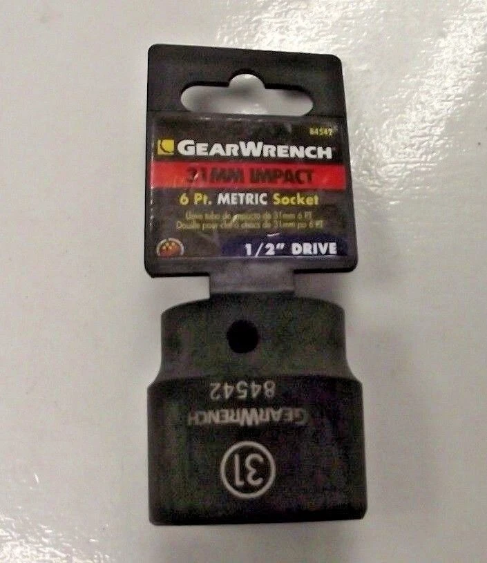 Gearwrench 84542 1/2" Drive 6 Point Standard Impact Metric Socket 31mm - Image 1 of 1