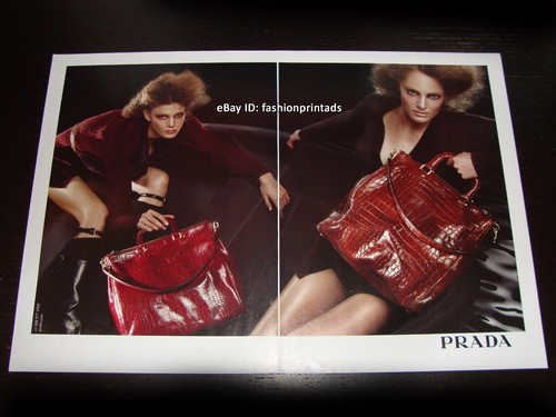 PRADA 2 pagine STAMPA ANNUNCIO autunno 2009 KENDRA SPEARS Ymre Stiekema STEVEN MEISEL