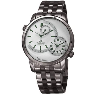 Men's August Steiner AS8210GN Dual Time Sub-Second Dial Steel Bracelet Watch - Picture 1 of 1