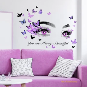 Large Wall Stickers Eyed Butterfly Background Wall Decals Sticker Removable - Picture 1 of 5