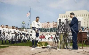 DJ297 Lou Gehrig Says Goodbye NY Yankees 8x10 11x14 16x20 Colorized Photo - Picture 1 of 1