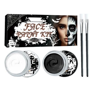 Black & White Face Paint Halloween Face Paint Body Paint Make Up Skeleton - Picture 1 of 12