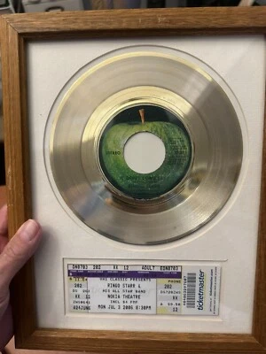 Beatle Record Replica art mirror  Ringo Ticket Come easy 12 x 9 - Image 1 of 4