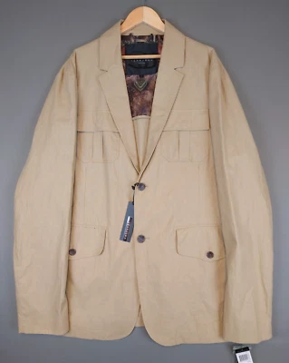 Blazer vintage años 2000 Y2K Sean John algodón lino botones beige para hombre talla 3XL Foto 1 de 4
