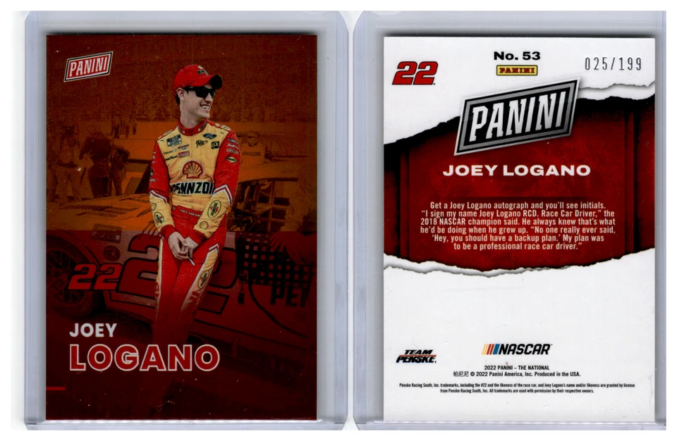 2022 Panini National Silver Pack Orange Parallel Joey Logano 025/199 - Image 1 of 1