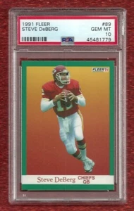 1991 Fleer #89 Steve DeBERG PSA 10 GEM MINT POP 1 KANSAS CITY CHIEFS - Bild 1 von 1