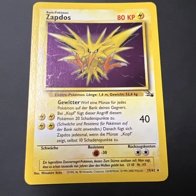 Zapdos 15/62  Fossil Holo  Deutsch  - Bild 1 von 4