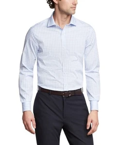 Tommy Hilfiger Men Slim fit Dress Shirt XL 17.5 in 36-37 White Plaid - Picture 1 of 1