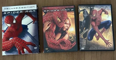 SPIDER-MAN 1 2 & 3 DVD SPECIAL EDITIONS SET OF 3, TOBEY MAGUIRE, Pre owned - Image 1 of 4