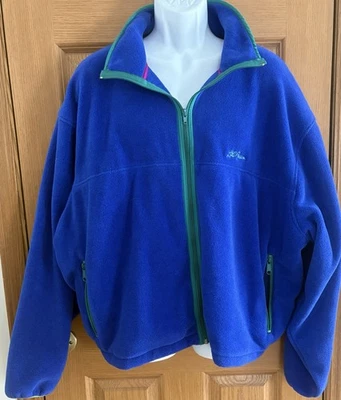 Vintage 90s LLBean Men’s Fleece Full Zip Jacket USA Made XXL Blue - Image 1 of 4