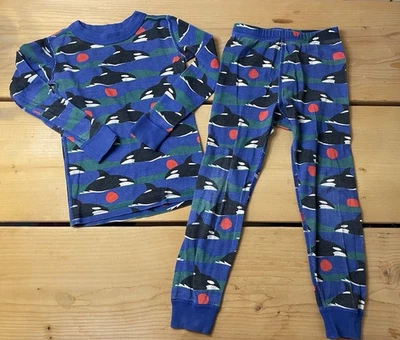 Hanna Andersson Long John Pajamas Orca Killer Whale Ocean Size 100 cm/ 4 US Blue - Image 1 of 3