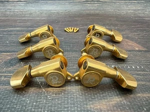 Vintage B.C.RICH Mockingbird R Logo Gold Tuning Pegs Tuners 3:3 Made in Japan - Picture 1 of 5