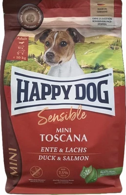 4 kg Happy Dog Sensible Mini Toscana Ente & Lachs (€ 7,49/kg) Futter für Hund - Bild 1 von 2