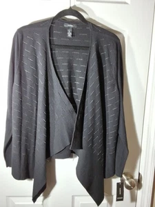 Black Open Knit Cardigan Sweater Alfani Sz M NWT Career Workwear  Events - Picture 1 of 8