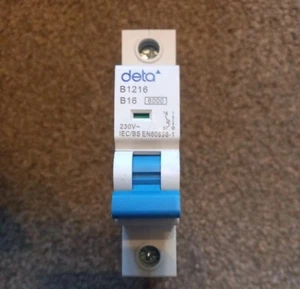 Deta Circuit Protection - B1216 - 16a Type B Single Pole MCB Unused - Picture 1 of 1