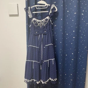 Angelic Pretty Twinkle Muse Jumper Skirt Navy - Picture 1 of 8