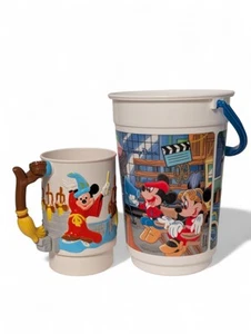 Walt Disney World Popcorn Bucket + Vtg 3D Disney World on Ice Mickey Mouse Mug - Picture 1 of 11