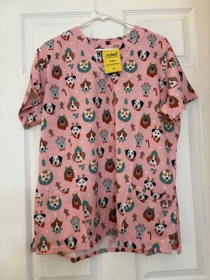 Revel puppy Christmas scrub top, x-large - Image 1 of 2