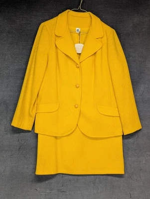 Vintage 60s Golden Yellow Virgin Wool Skirt Suit It's Majestic Jackie Kennedy - Image 1 of 4