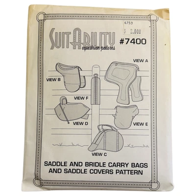 SuitAbility Pattern 7400 Saddle Bridle Carry Bag Cover Equestrian Vintage UNCUT - Image 1 of 3