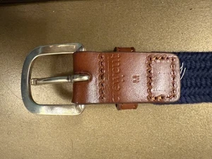 Boys Crewcuts Leather Blue Woven Belt Medium Stretch Classic EUC - Picture 1 of 6